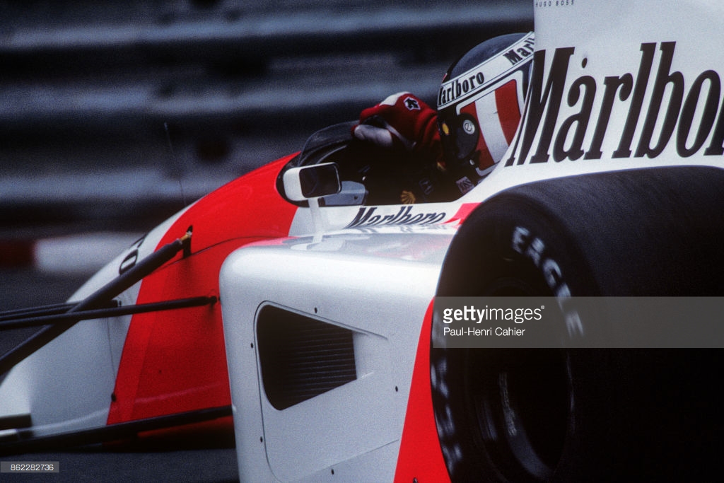 Gerhard Berger, McLaren, in Monte Carlo, Monaco, in 1992.