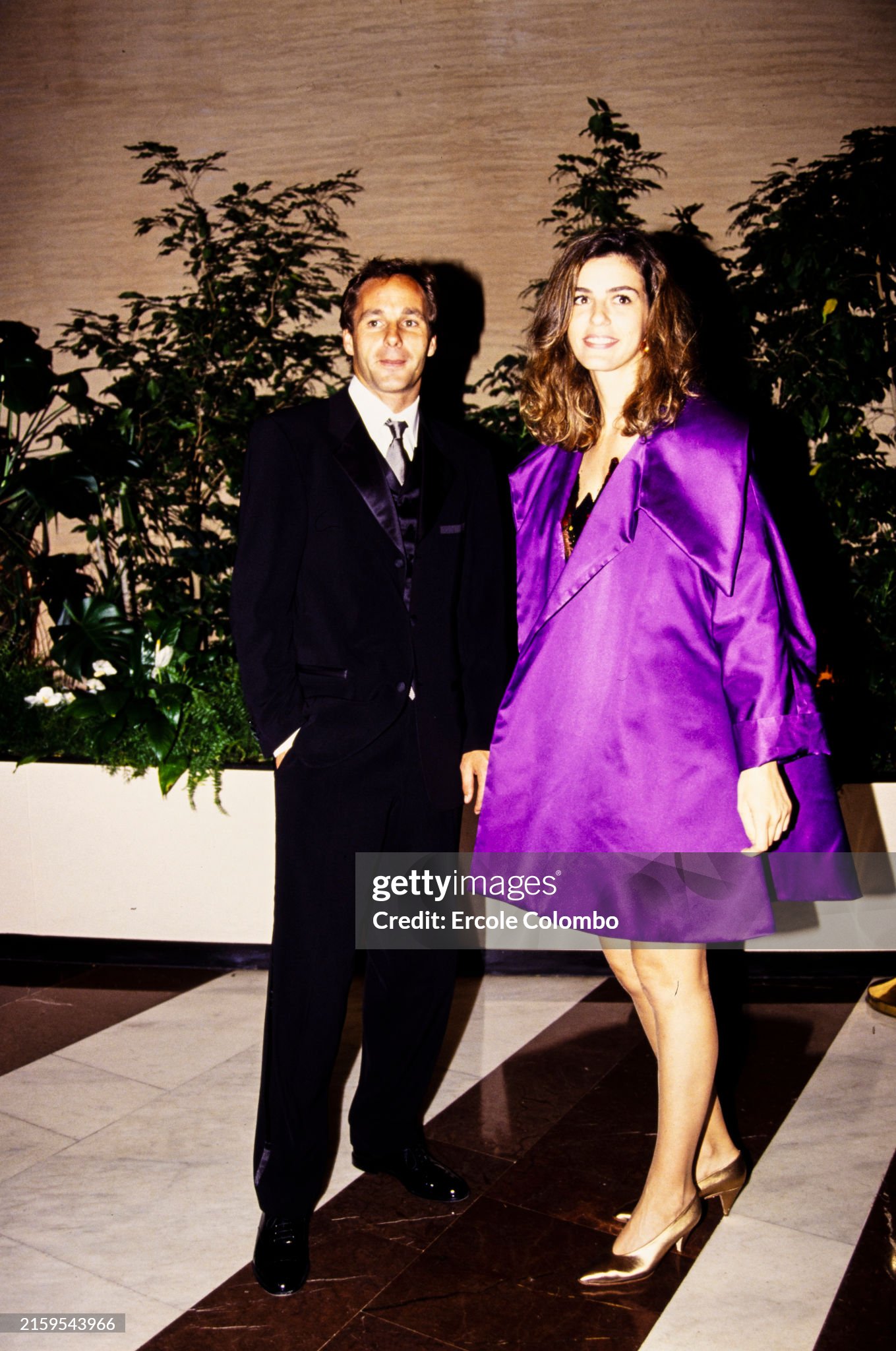 Gerhard Berger with his partner at the Monaco Grand Prix in Monte Carlo on May 31, 1992. 