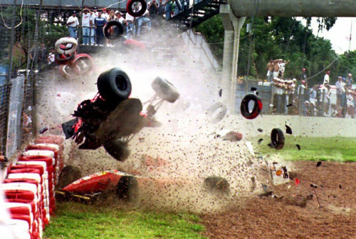 Gerhard Berger’s accident in Brazil in 1993.