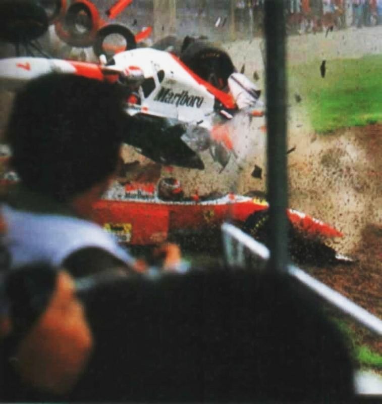 Gerhard Berger’s accident in Brazil in 1993.