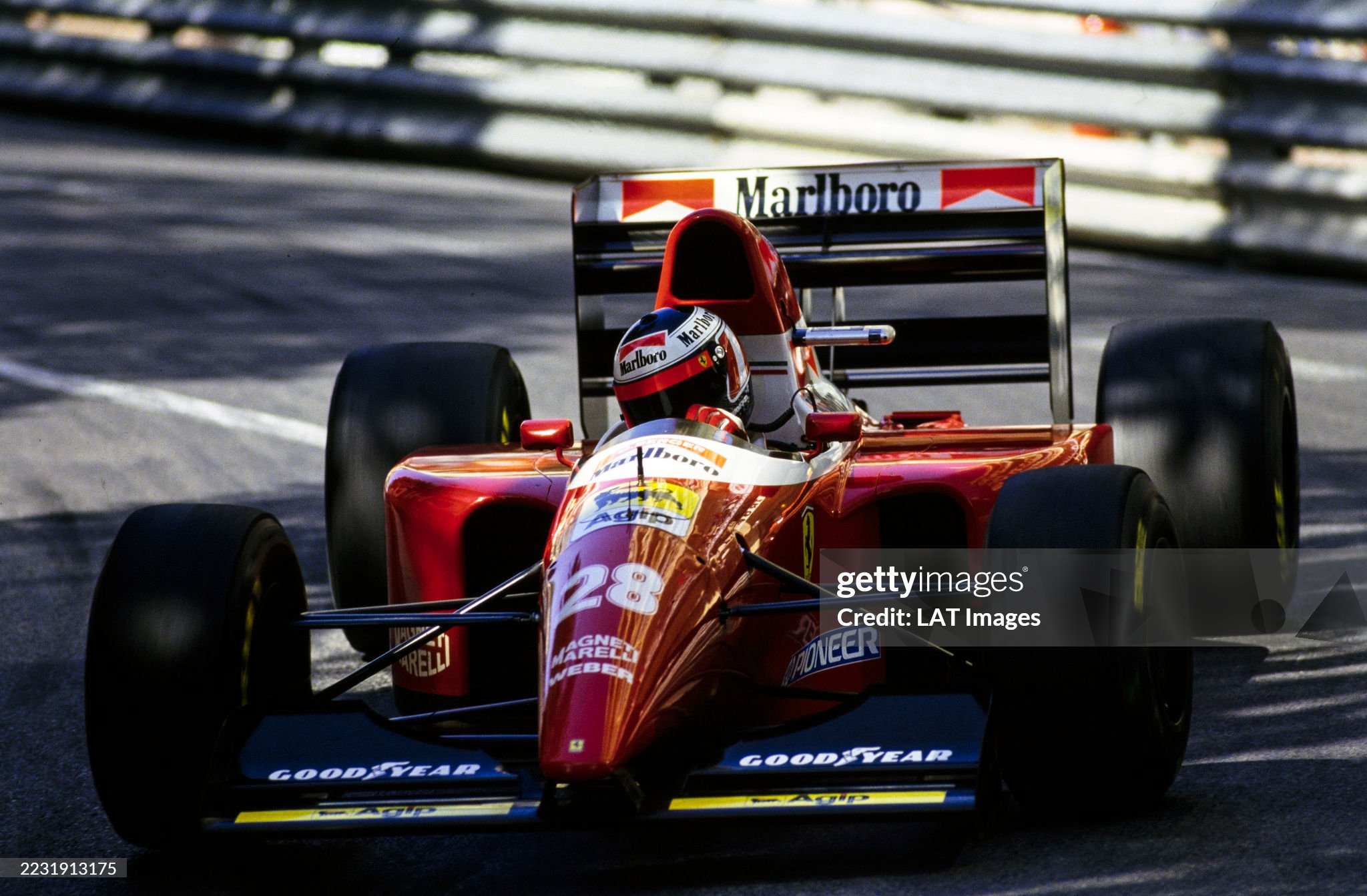 Gerhard Berger, Ferrari F93A, during the Monaco Grand Prix at Monte Carlo on 23 May 1993. 