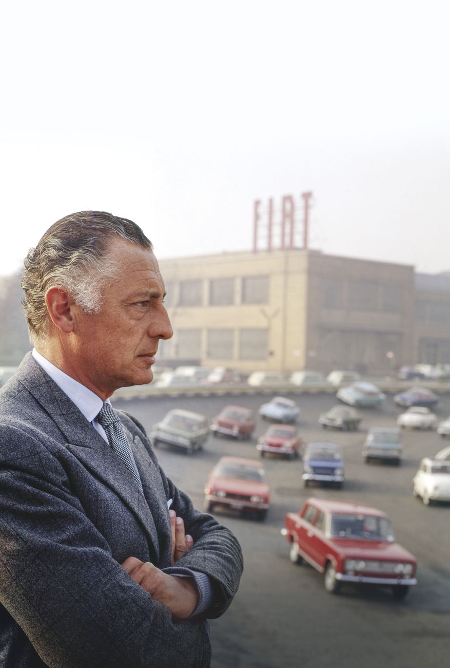 Gianni Agnelli pictured at the FIAT Mirafiori plant in 1970.