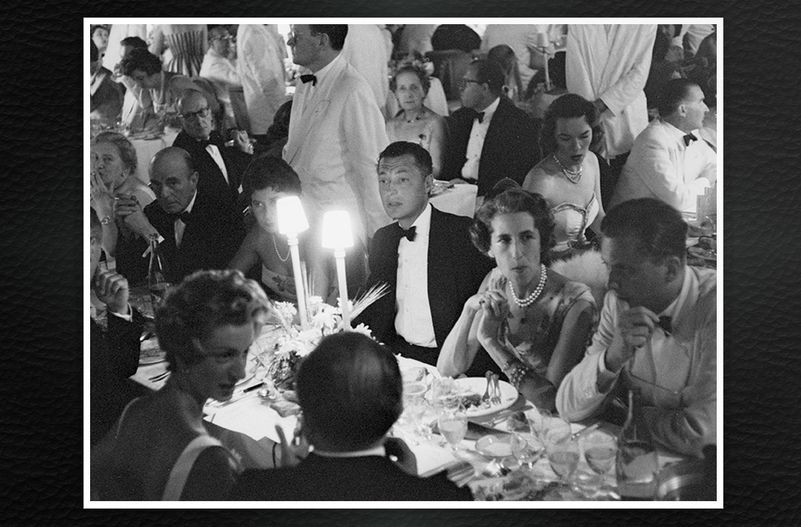 Gianni Agnelli and Marella Caracciolo di Castagneto, bottom left, at the Monte Carlo Gala in 1959. 