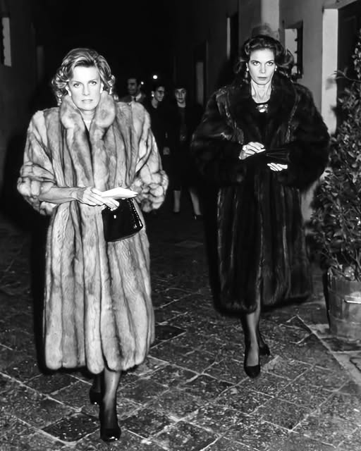 Marina Cicogna and Florinda Bolkan, two emblematic figures of European cinema, are captured in this evocative 1990s photograph. 