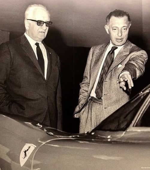 Gianni Agnelli with Enzo Ferrari.