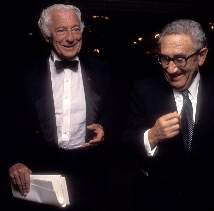 Gianni Agnelli and Henry Kissinger in New York in 1991. 