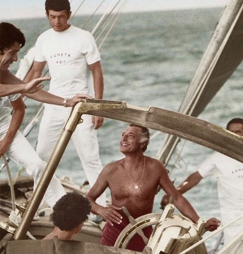 L'Avvocato enjoying the summer months on his sailing boat.