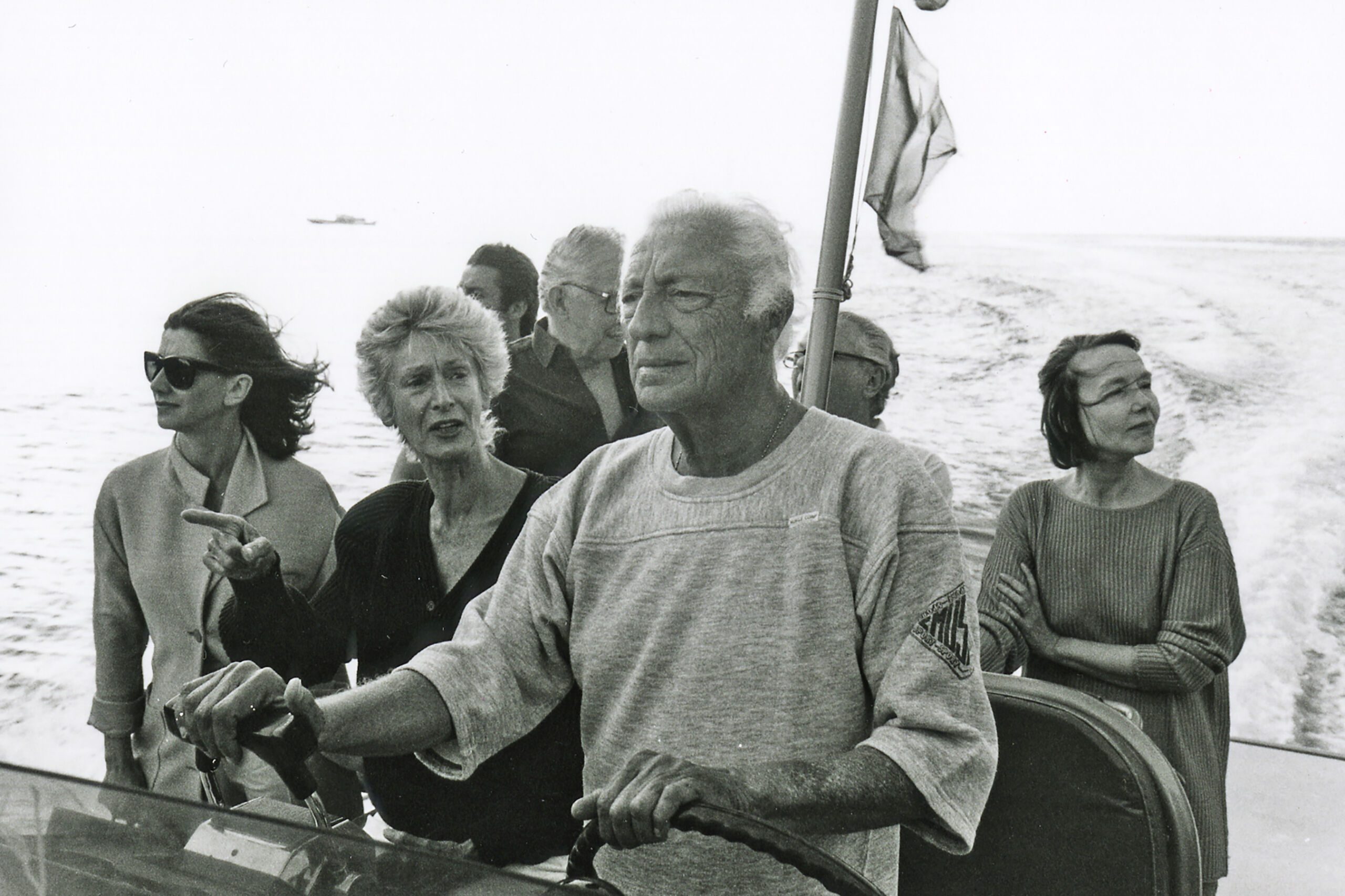 Gianni Agnelli with Marella aboard one of his boats.