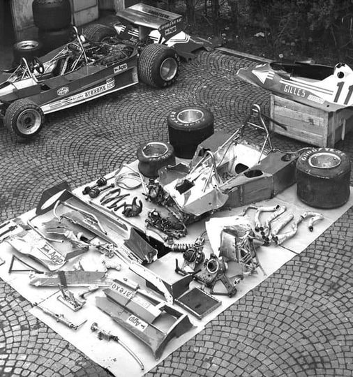 Japan 1977, Gilles' first Ferrari race. Lole Reutemann's car on the left, Gilles’ one on the right.