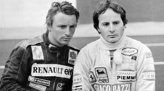 Gilles Villeneuve with his friend Rene’ Arnoux.