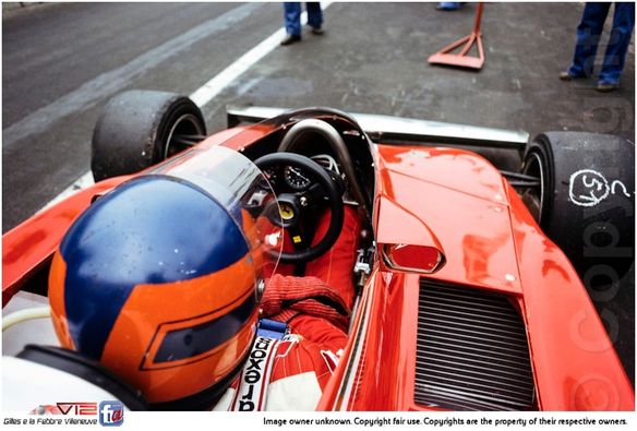 Gilles Villeneuve in his Ferrari cockpit.