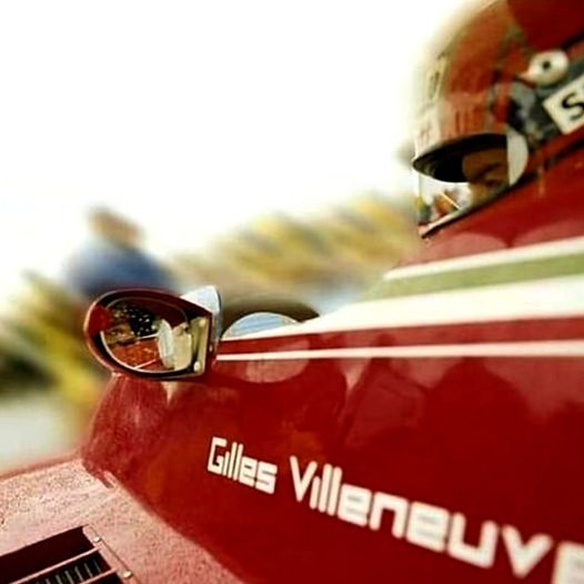 Gilles Villeneuve in his Ferrari.