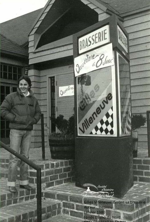 Gilles Villeneuve in front of his brewery in January 1980.