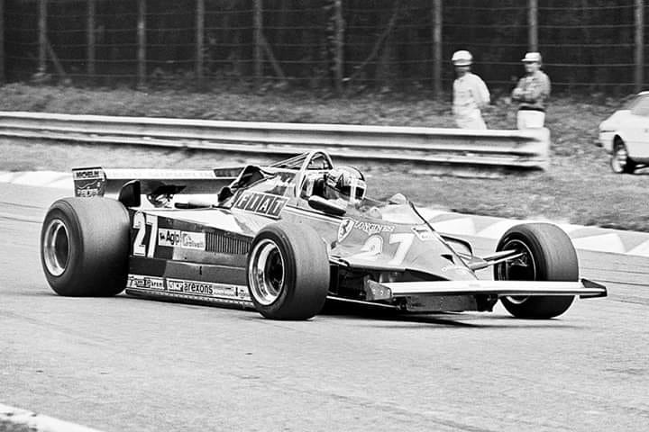 Gilles Villeneuve driving his Ferrari 126C.