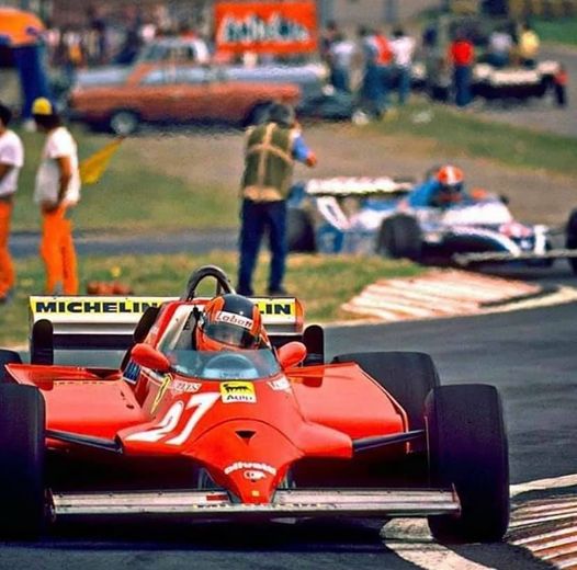 Gilles Villeneuve driving his Ferrari 126C.