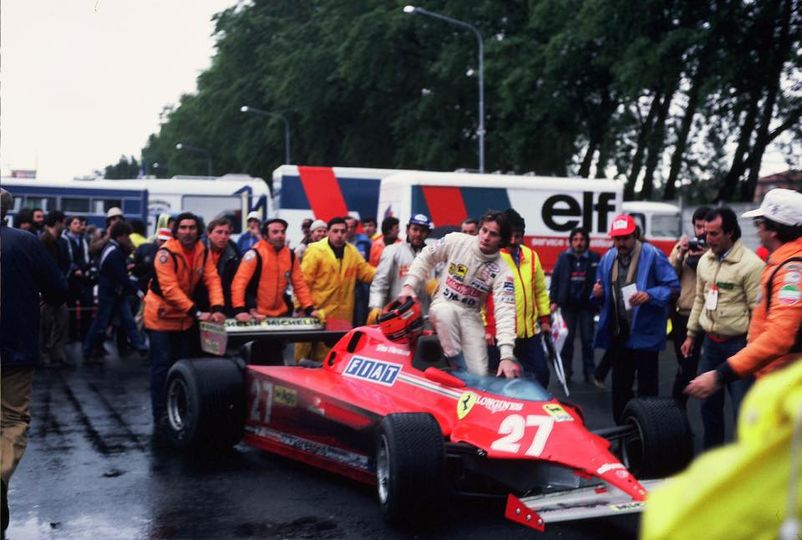 Gilles Villeneuve in his Ferrari 126C.