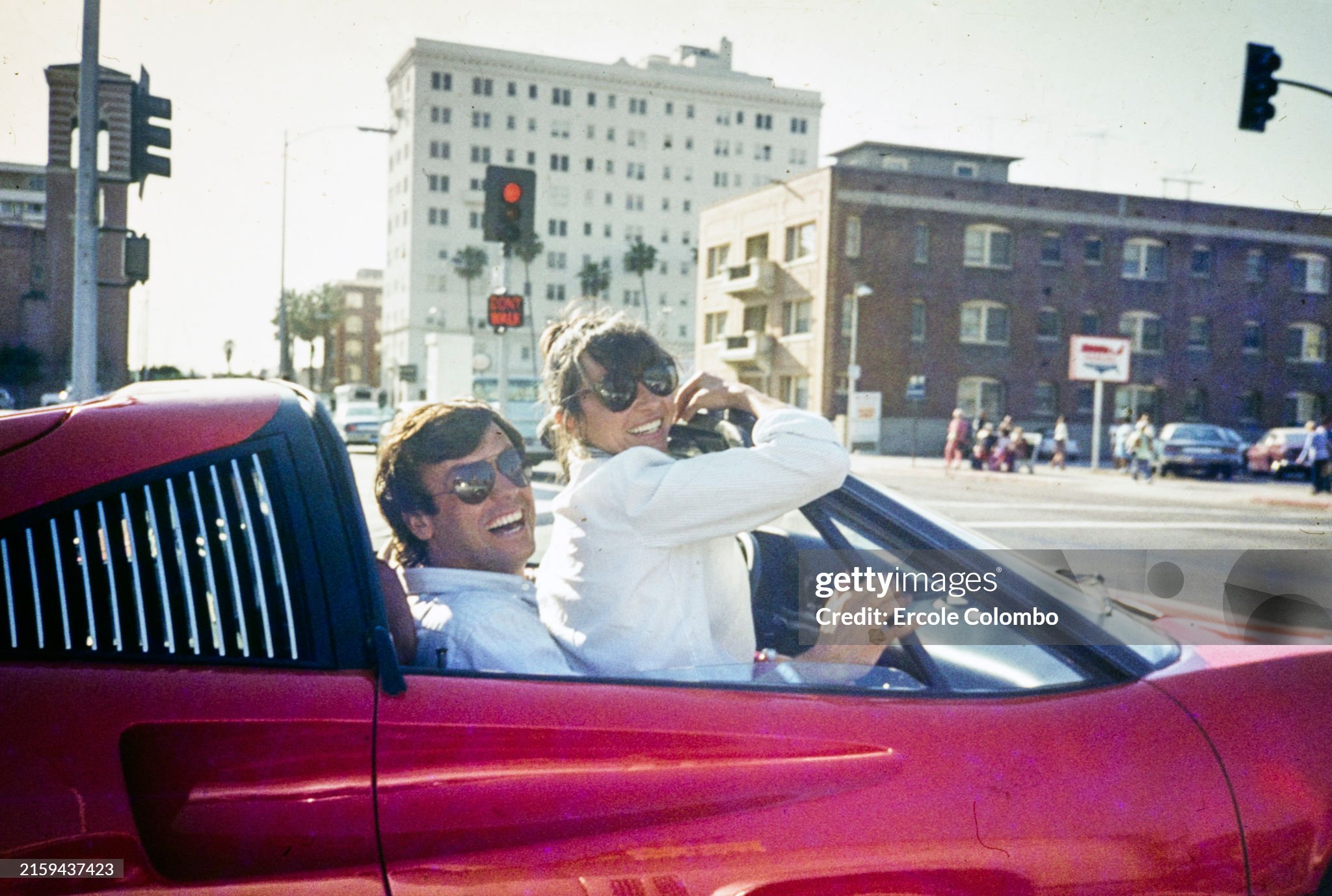 Patrick Tambay with Gilles Villeneuve's wife Joann during the United States Grand Prix at Long Beach on 15 March 1981. 