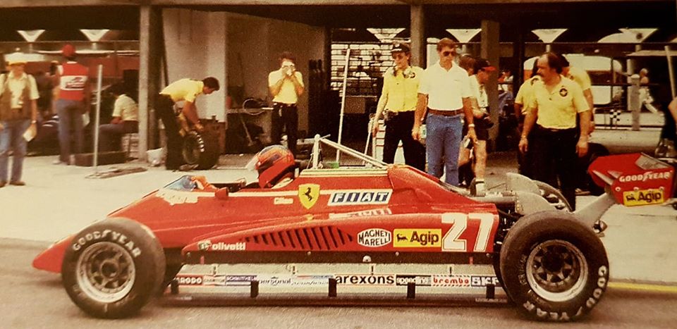 Gilles Villeneuve in his Ferrari.