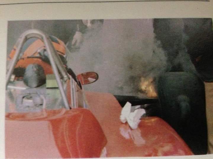 Gilles Villeneuve in his Ferrari.