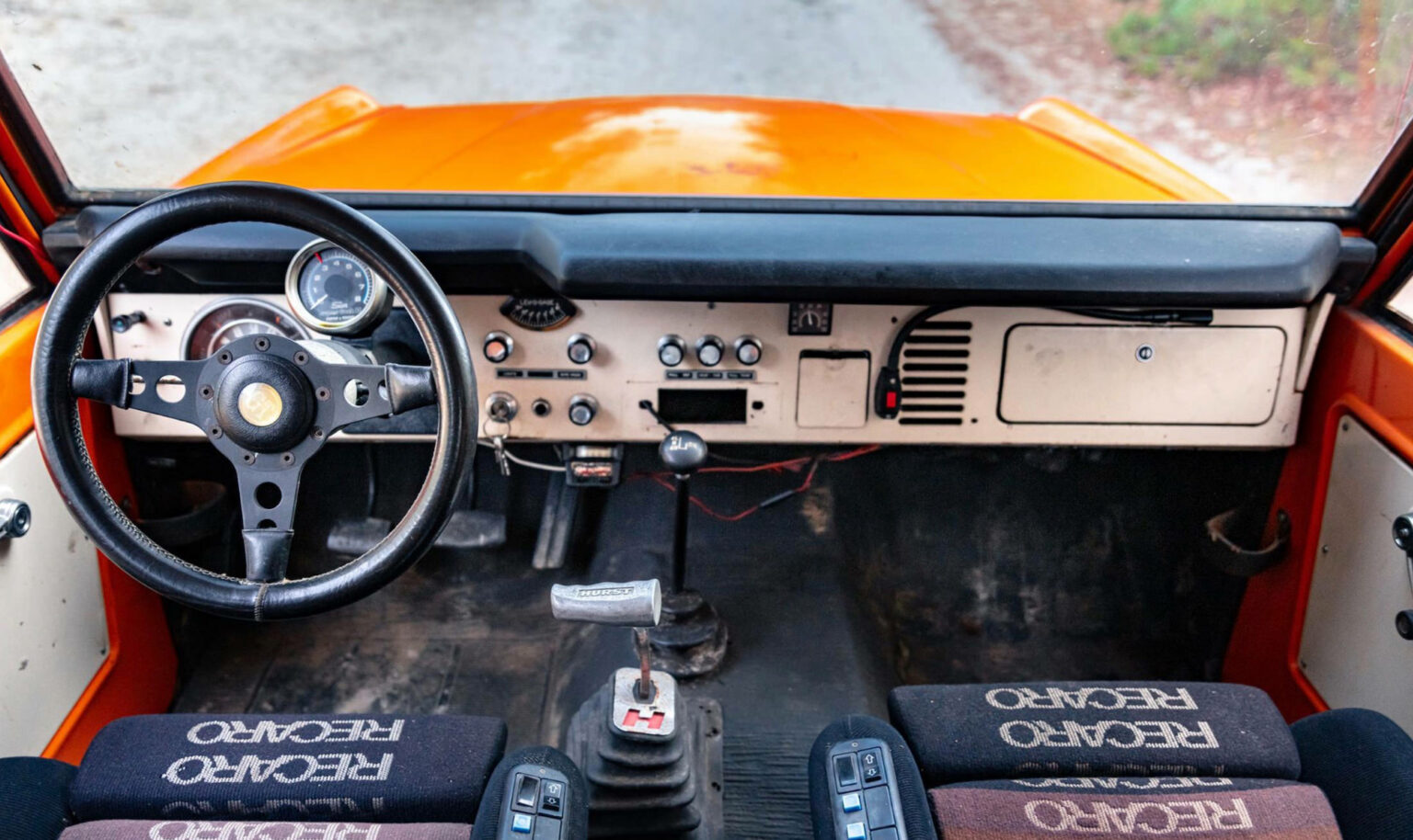 The interior of Gilles Villeneuve’s 1976 Ford Bronco 4x4.