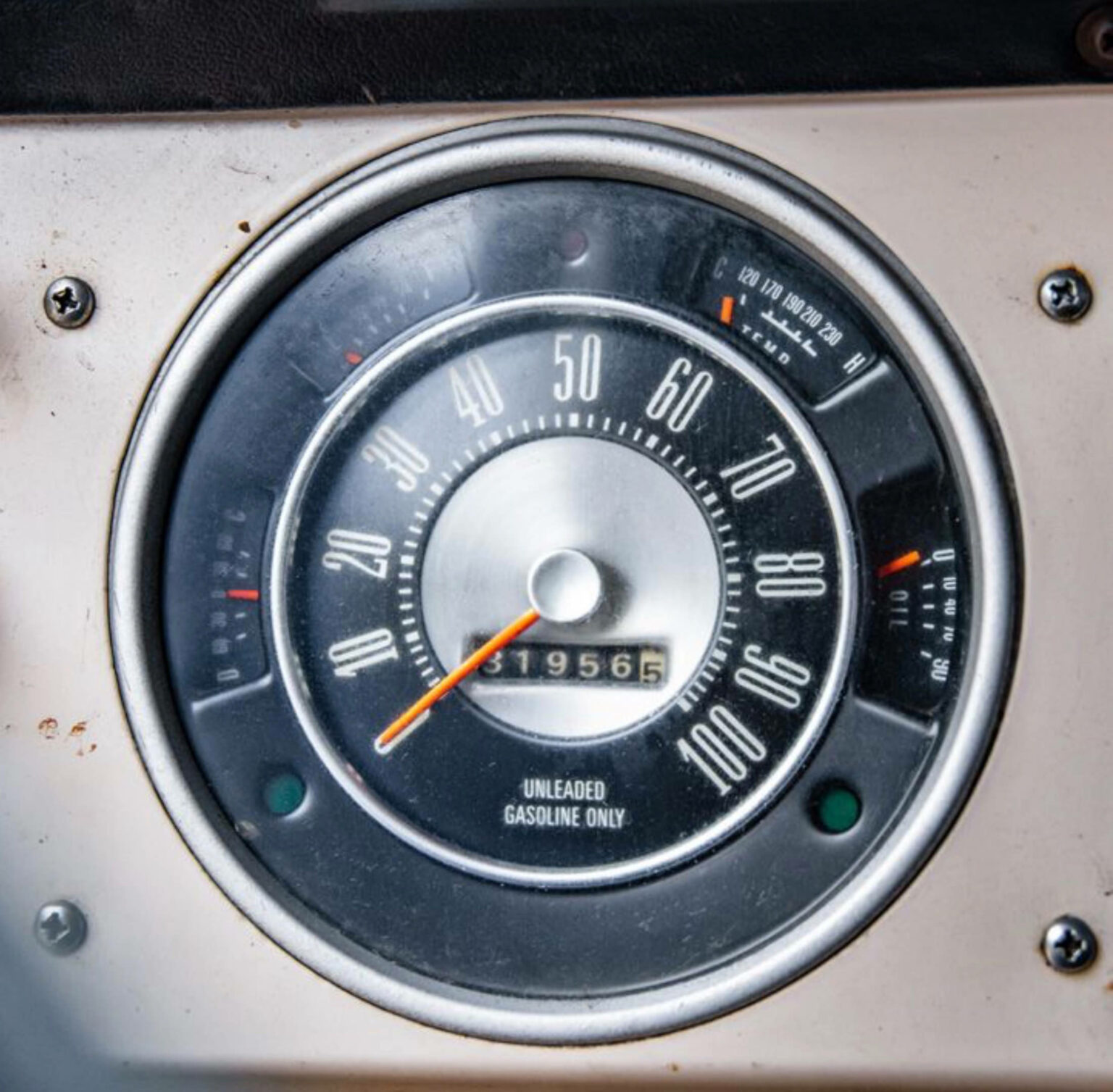 The odometer of Gilles Villeneuve’s 1976 Ford Bronco 4x4.