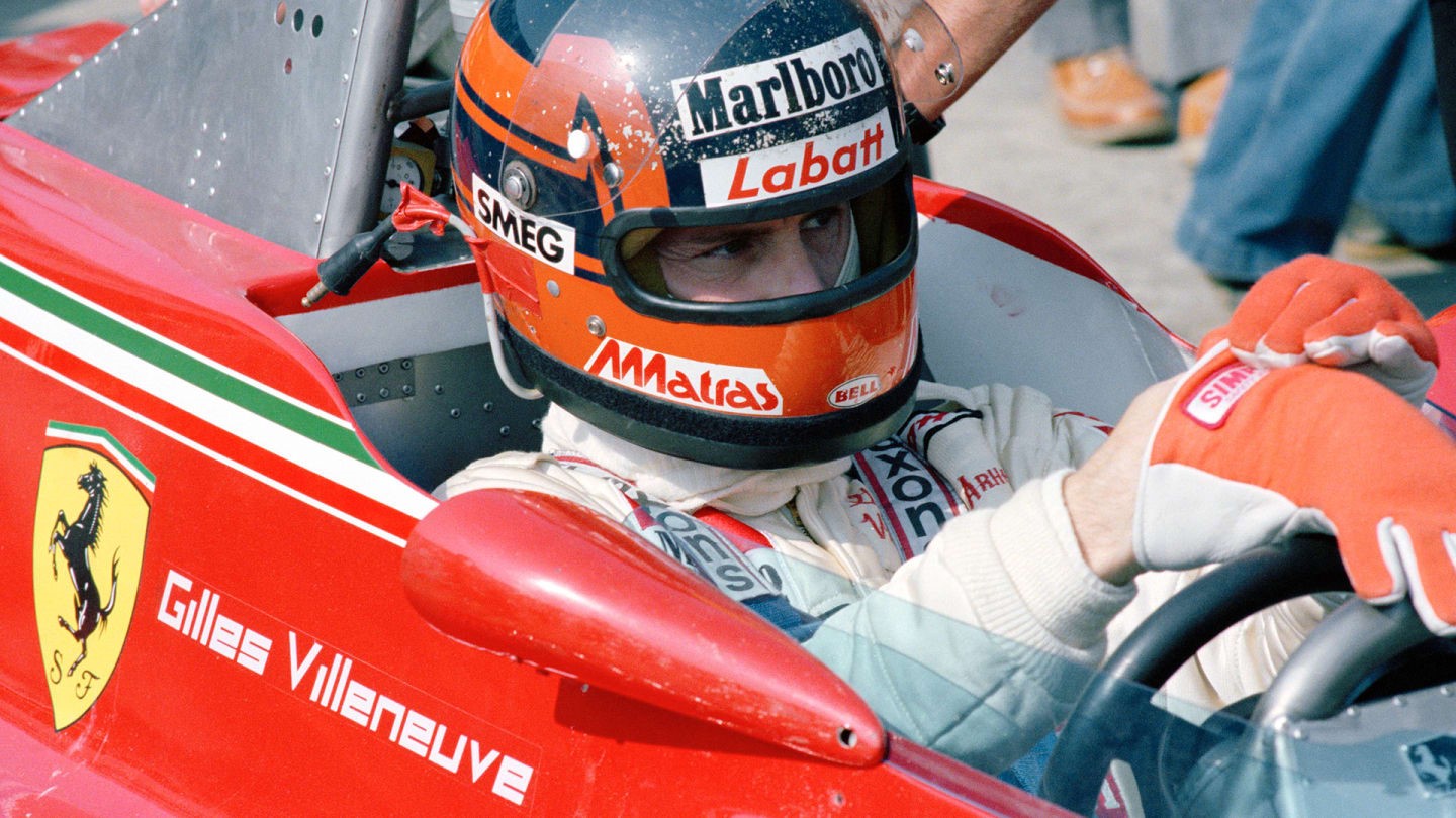 Gilles Villeneuve in his Ferrari.