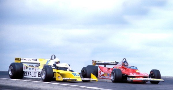 Villeneuve gave no quarter in his legendary fight for P2 with Rene Arnoux at Dijon. 