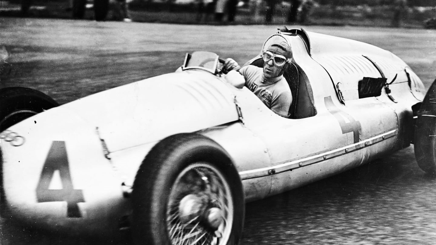 Tazio Nuvolari in action.