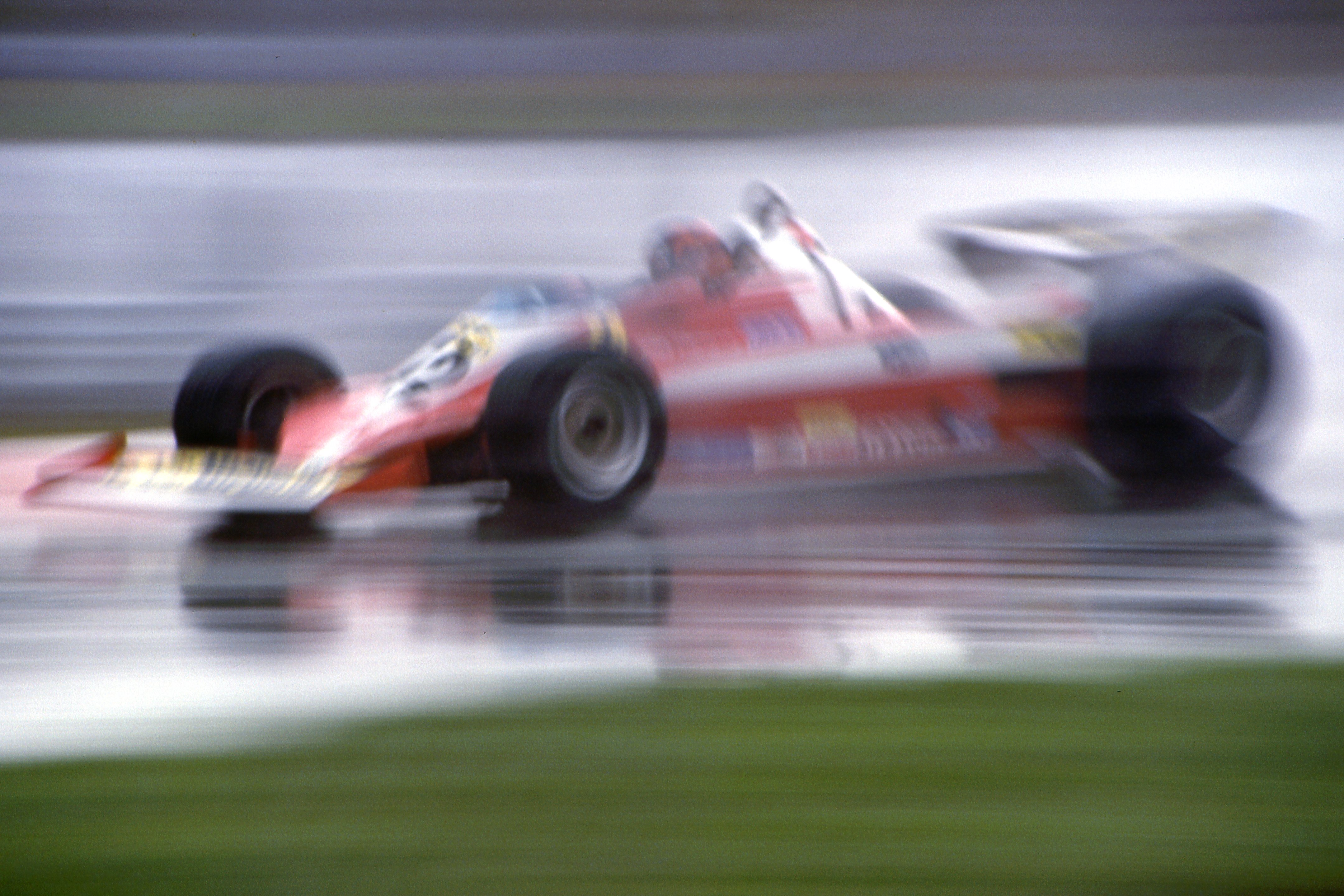 Gilles Villeneuve driving his Ferrari.