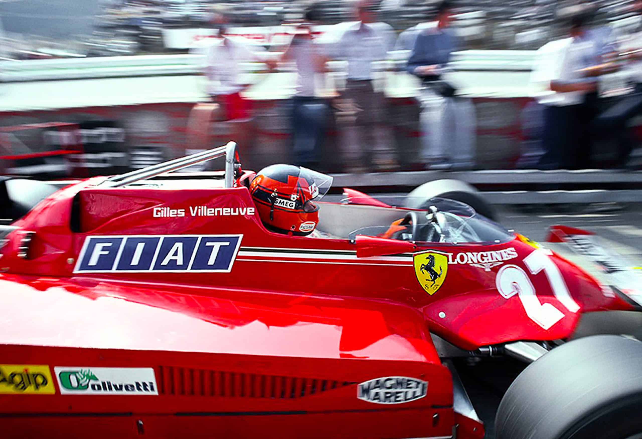 Gilles Villeneuve driving his Ferrari.