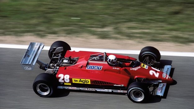 Didier Pironi’s final F1 drive was here at Hockenheim on 08 August 1982 in the boxy Ferrari 126 C2.