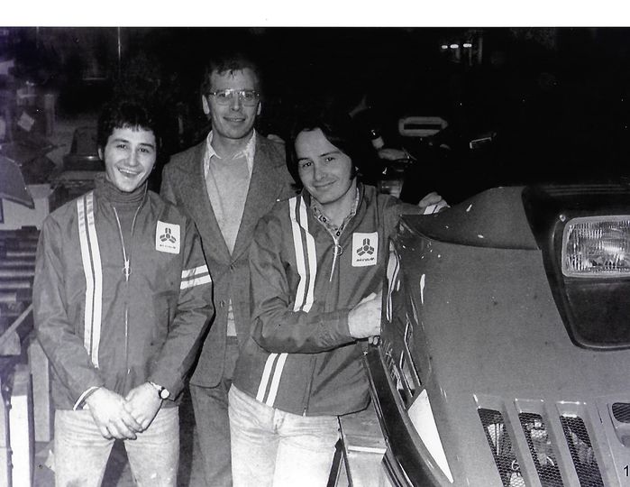 Gilles, Jacques and race director Peter Hill at Skiroule in 1975.