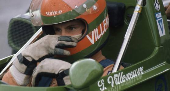 Gilles Villeneuve in his car.