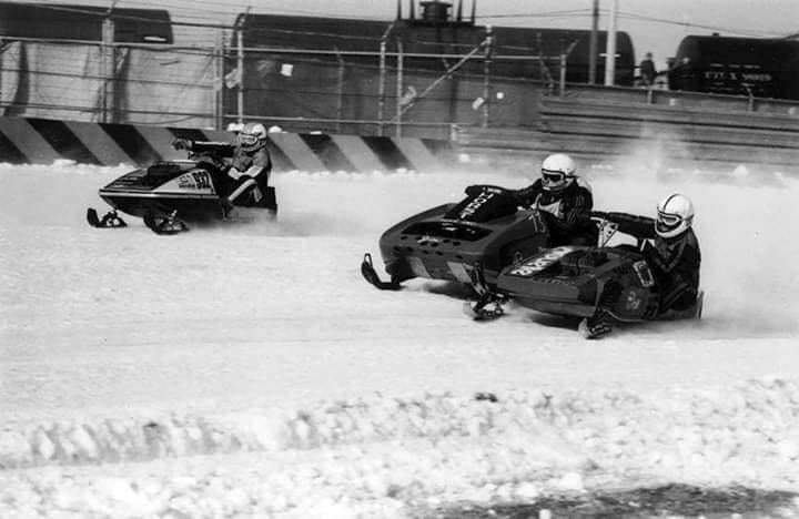 A snowmobile race.