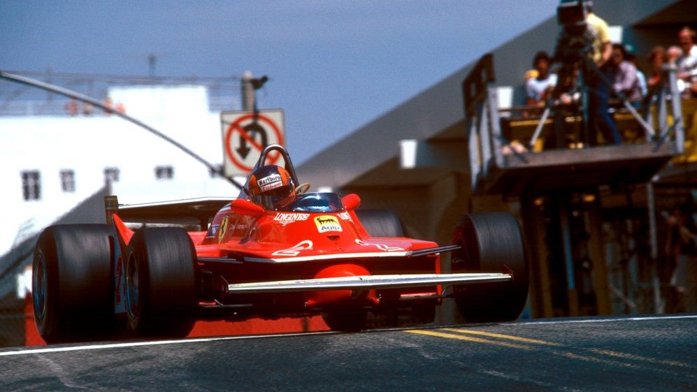Gilles Villeneuve driving a Ferrari 312 T4