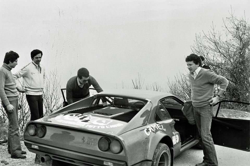 1978, beginning of the year... First tests of the Ferrari 308 in the Treviso area. From left Giuliano Michelotto, Fabrizio De Checchi, Roberto Liviero and Fabio Penariol. 