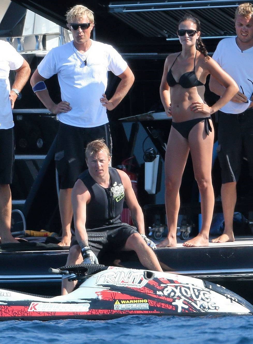 Kimi vacationing on his yacht off the Mediterranean island of Corsica in August 2014.