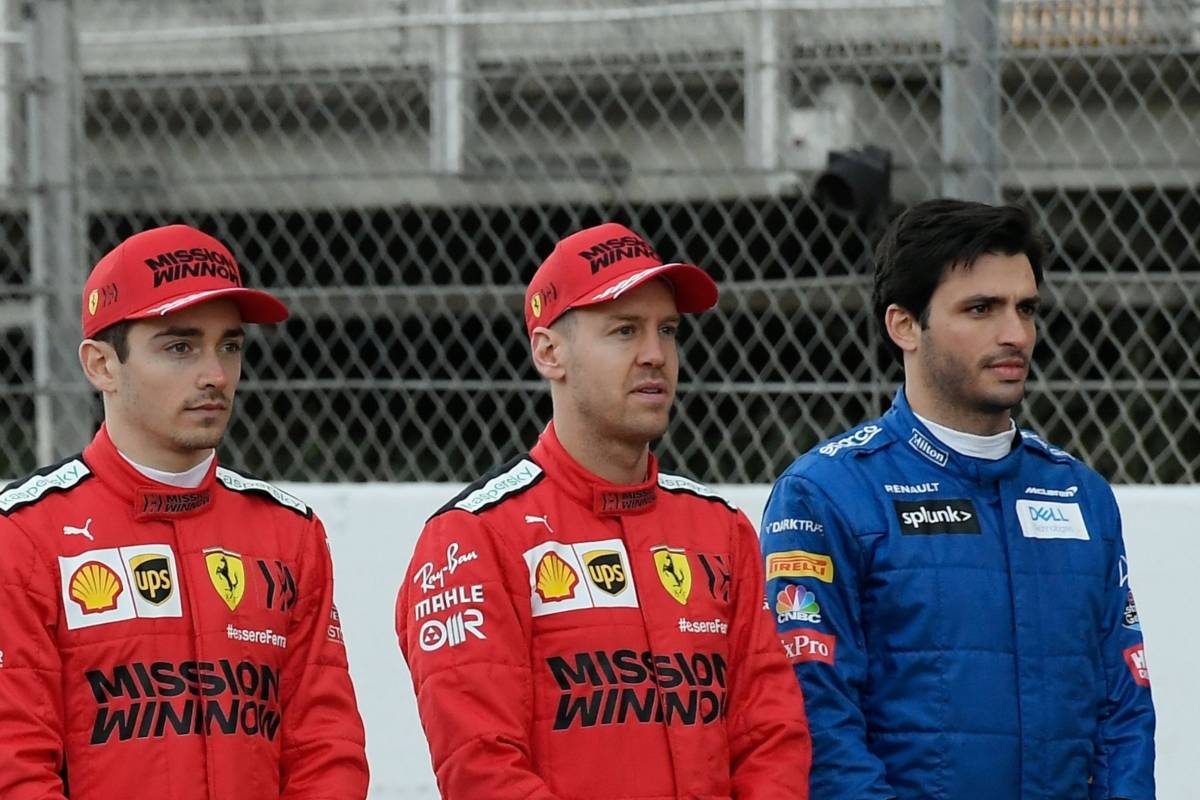 Charles Leclerc, Sebastian Vettel and Carlos Sainz.