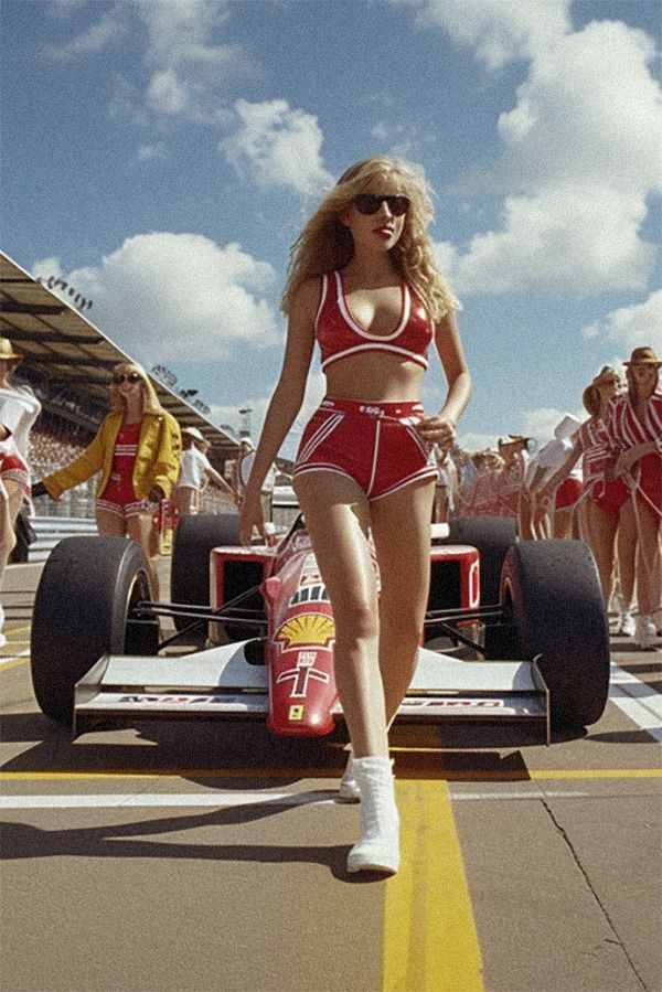 A vintage grid girl.