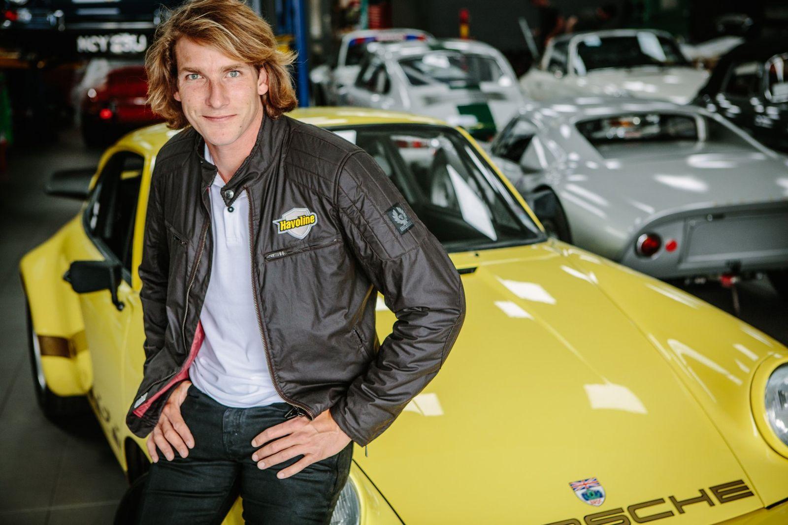 James Hunt's son, Freddie, with the ex-Lord Hesketh 1974 Porsche 911. 