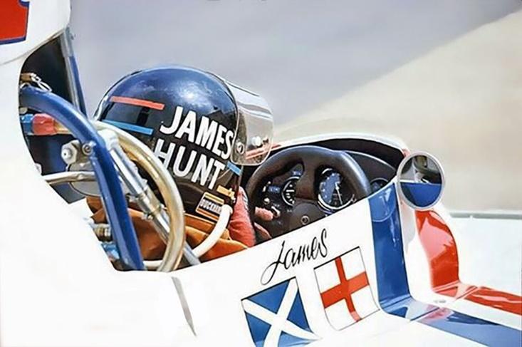James Hunt in the Hesketh 308 cockpit.