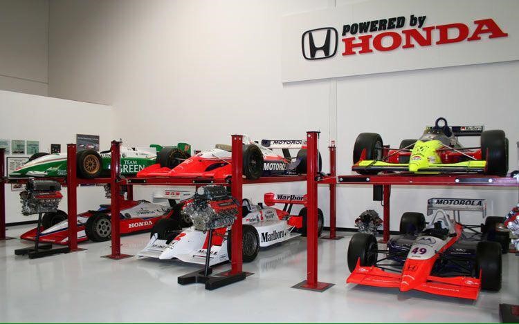 Racing cars powered by Honda.