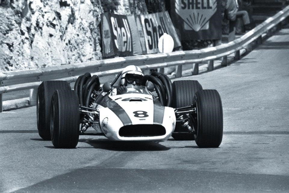 Surtees with the Honda RA300 at the 1968 Monaco GP.