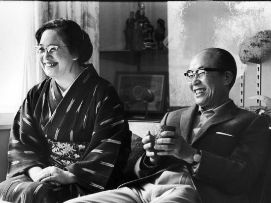 Soichiro Honda and wife Sachi, Tokyo, Japan in 1967.