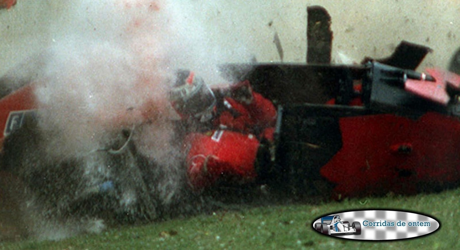 Gerhard Berger, Ferrari, Tamburello crash in 1989.