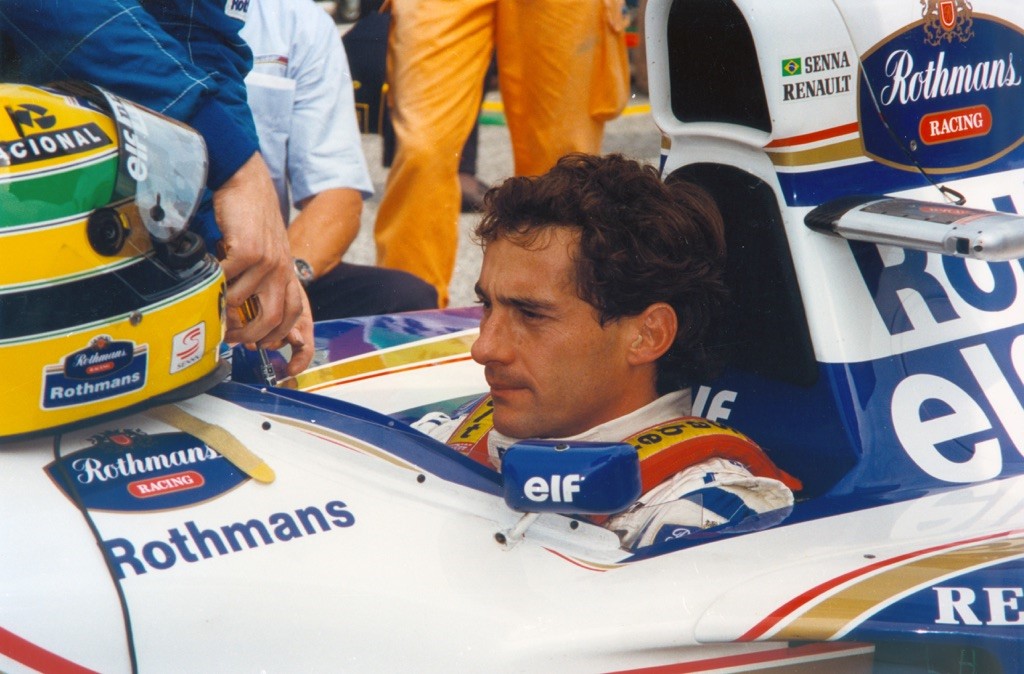 Ayrton Senna in his Williams at Imola.