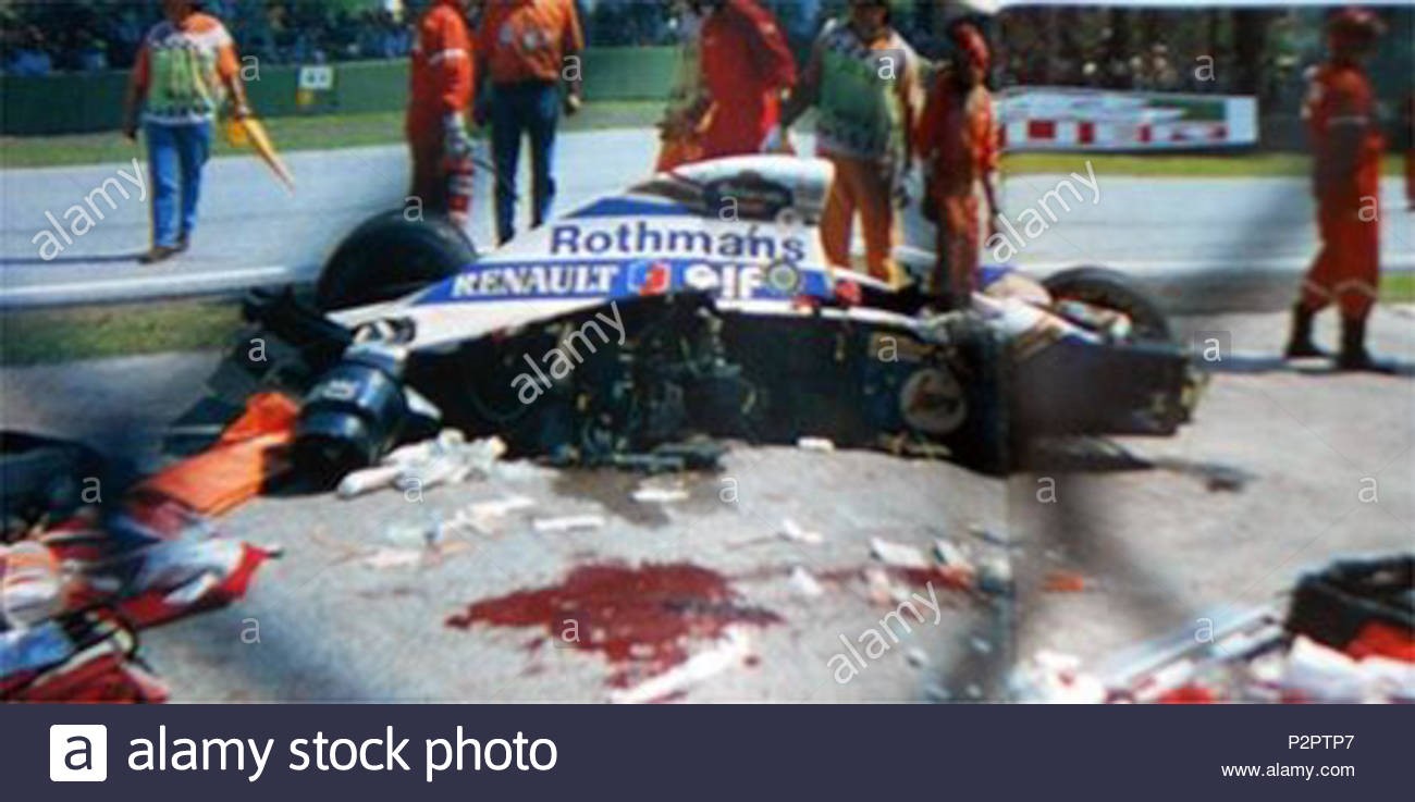 Ayrton Senna's Williams after the accident.