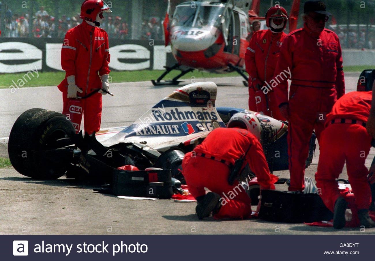 Ayrton Senna's Williams after the accident.