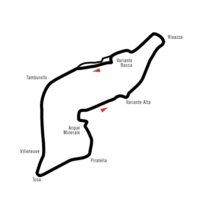 The circuit's layout at the time of the 1994 San Marino Grand Prix.