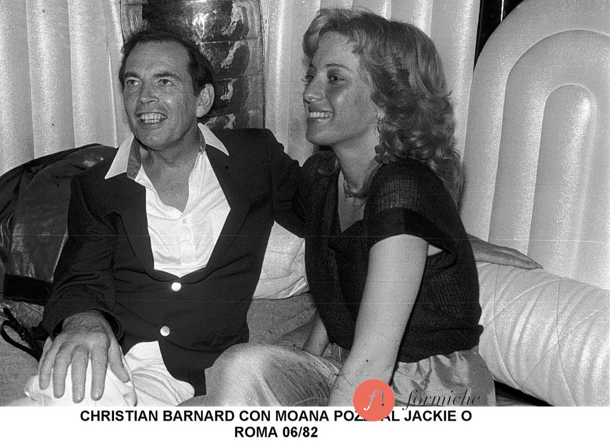Christiaan Barnard with Moana Pozzi in June 1982.